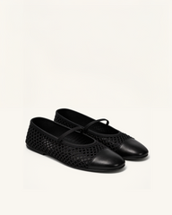 Nina Mesh Mary Janes – Black