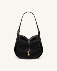 Arla Small Hobo Bag - Black Pebbled