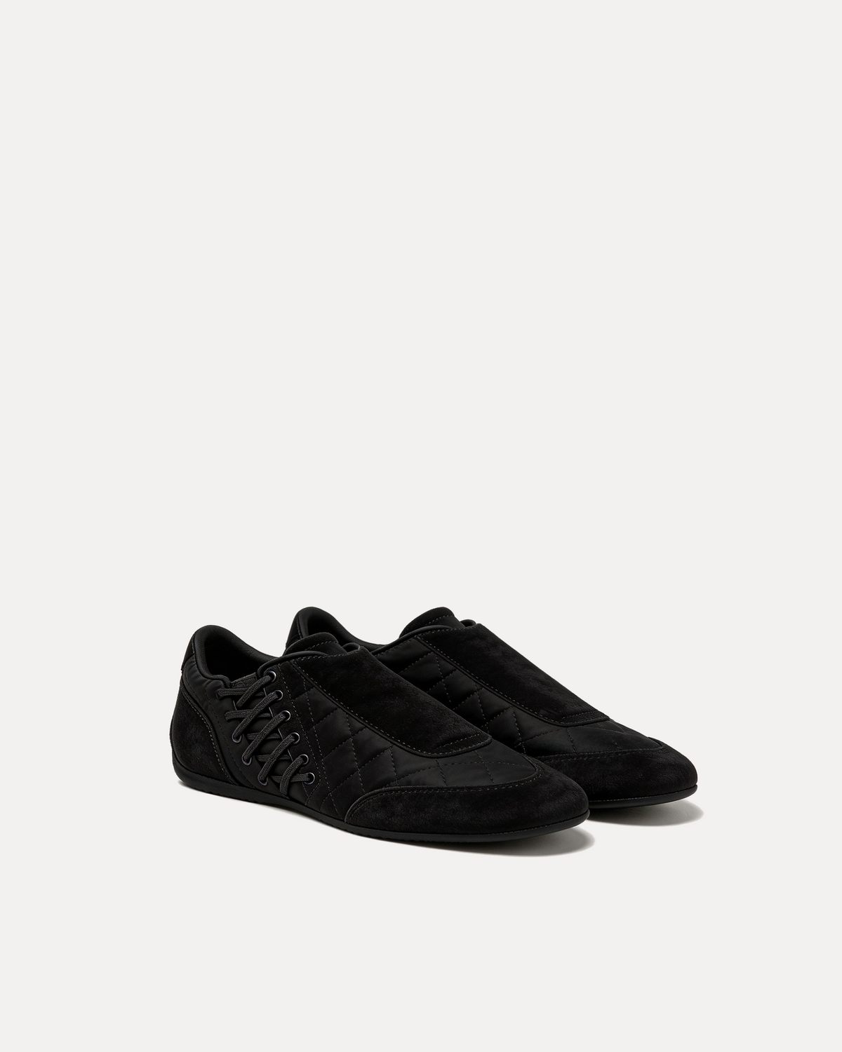 Eliza Quilted Sneakers – Black
